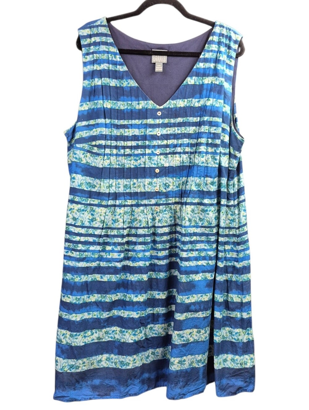 Rabbit Rabbit Rabbit Sleeveless Blue Striped V-Neck Summer Dress Women's Size 22